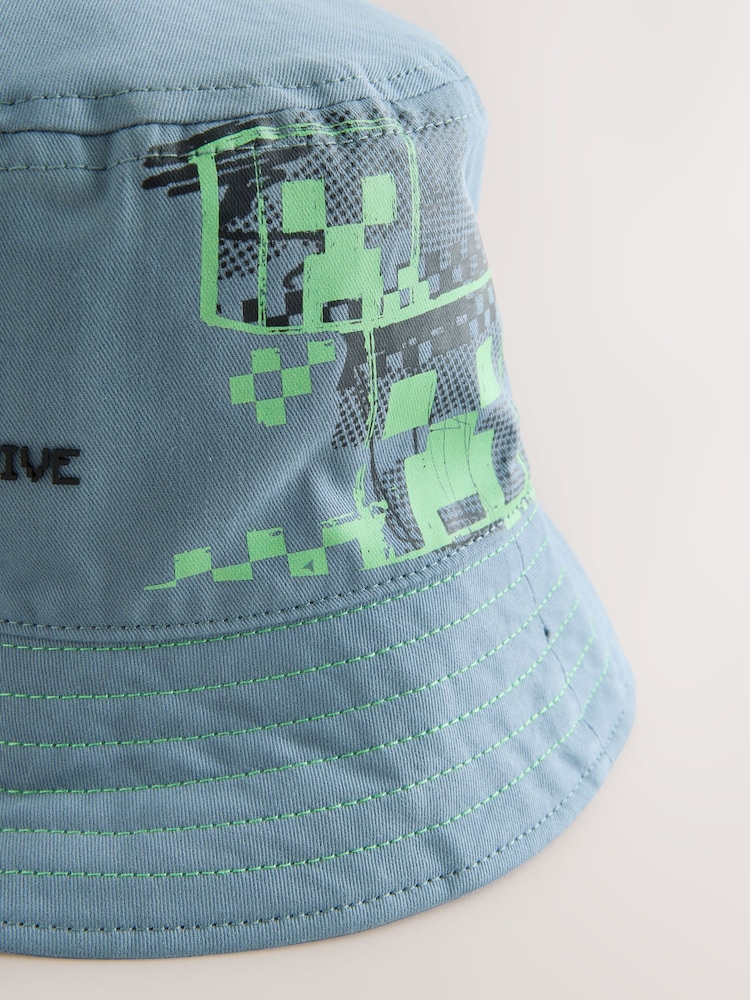 Teal Blue Minecraft Bucket Hat (3-16yrs) - Image 2 of 3