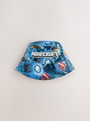 Black All-Over-Print Minecraft Bucket Hat (3-16yrs) - Image 1 of 3