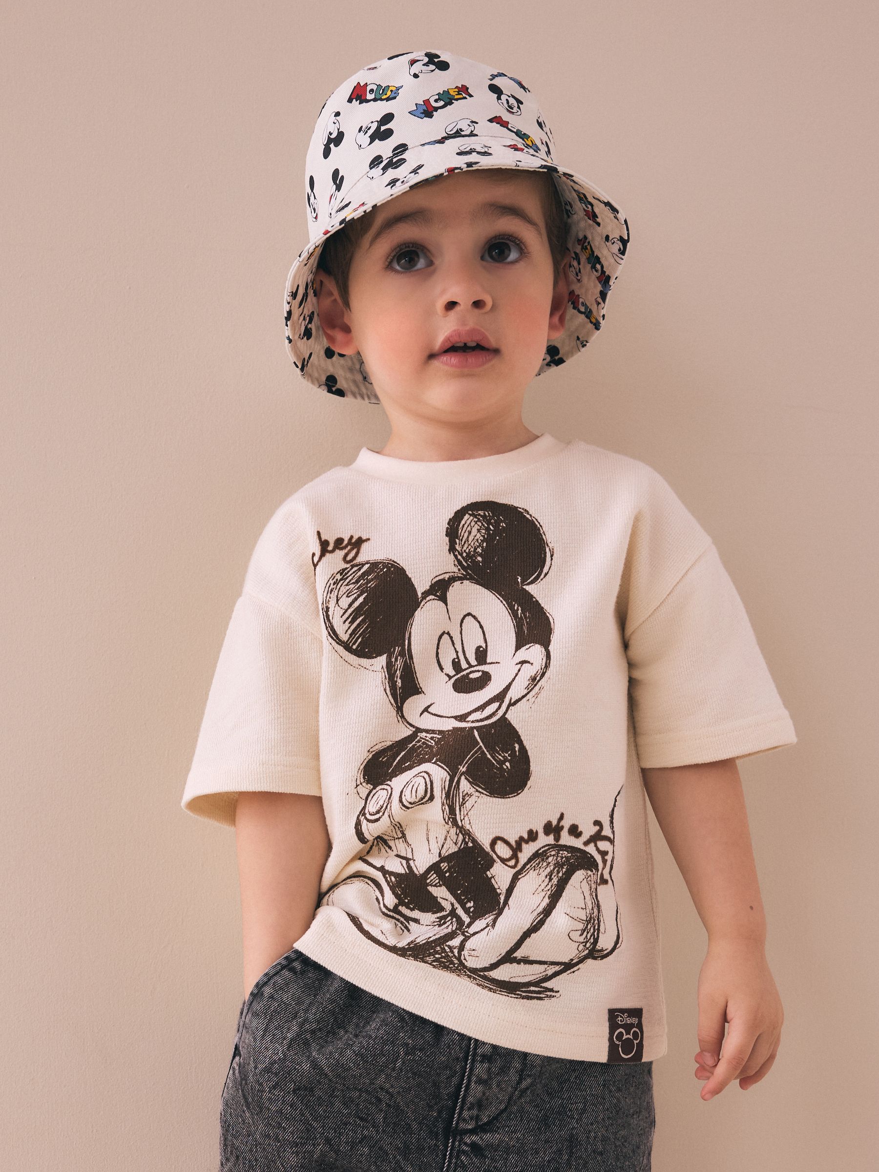 Buy Ecru White All-Over-Print Mickey Mouse Bucket Hat (3mths-10yrs