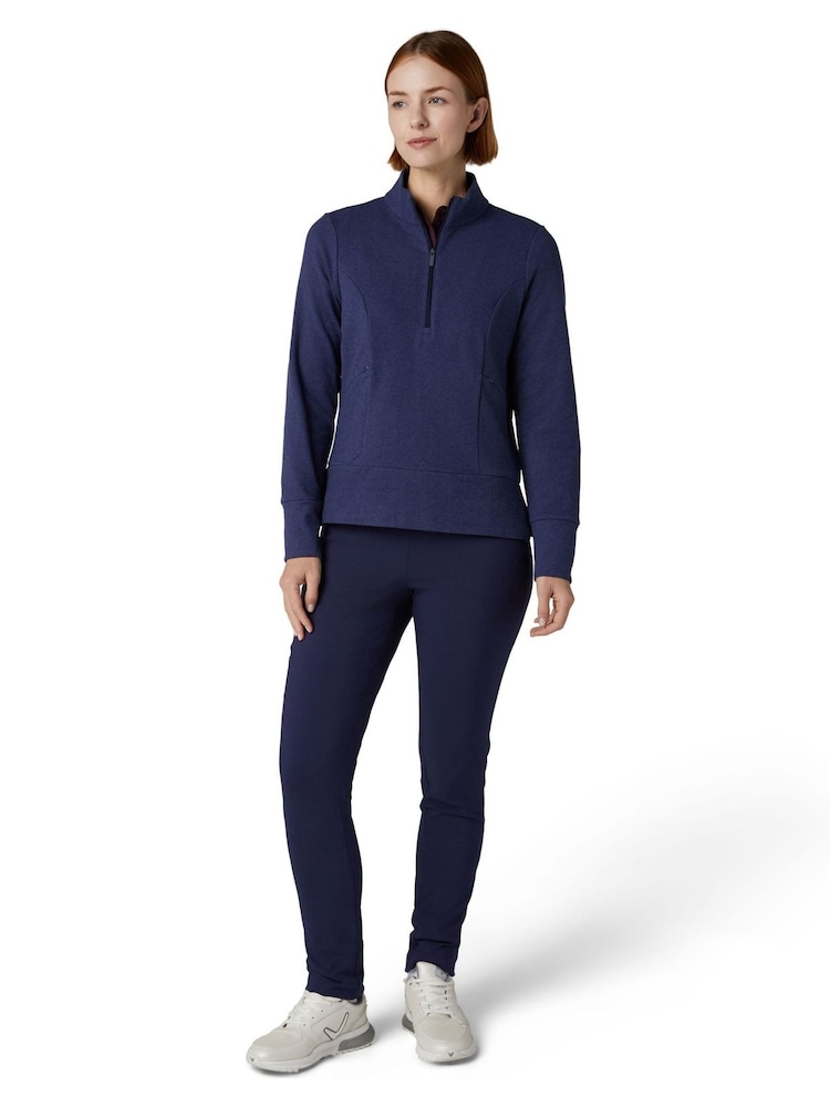 Callaway Apparel Blue 1/4 Zip Micro Pullover Fleece - Image 2 of 5 Callaway Apparel Blue 1/4 Zip Micro Pullover Fleece - Image 2 of 5
