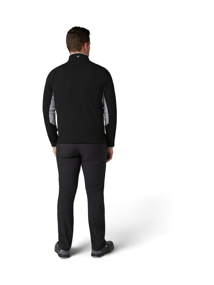 Callaway Apparel Emea Textured 1/4 Zip Pullover Black Jumper - Image 2 of 5 Callaway Apparel Emea Textured 1/4 Zip Pullover Black Jumper - Image 2 of 5