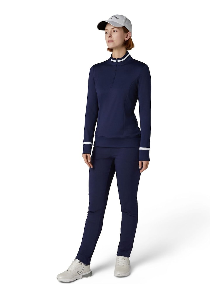 Callaway Apparel Blue Thermal Colorblock Top - Image 2 of 5 Callaway Apparel Blue Thermal Colorblock Top - Image 2 of 5