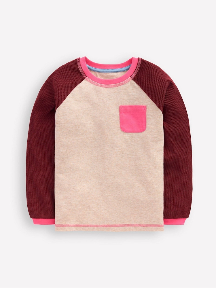 Boden White Raglan Waffle Mix Top - Image 1 of 3