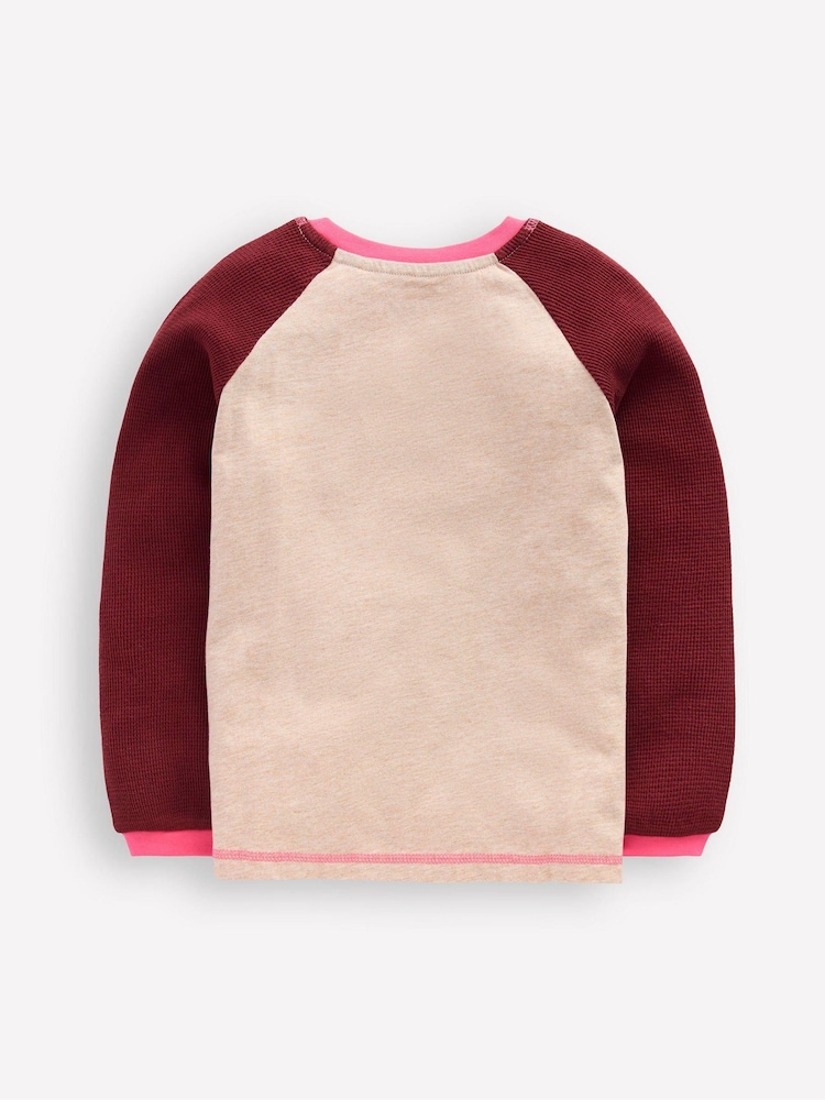 Boden White Raglan Waffle Mix Top - Image 2 of 3