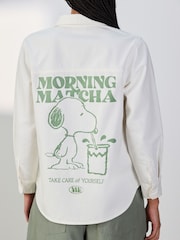 Cream Relaxed Fit Long Sleeve Denim Shirt - Image 1 of 9