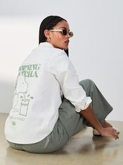 Cream Relaxed Fit Long Sleeve Denim Shirt - Image 4 of 9