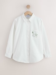 Cream Relaxed Fit Long Sleeve Denim Shirt - Image 6 of 9