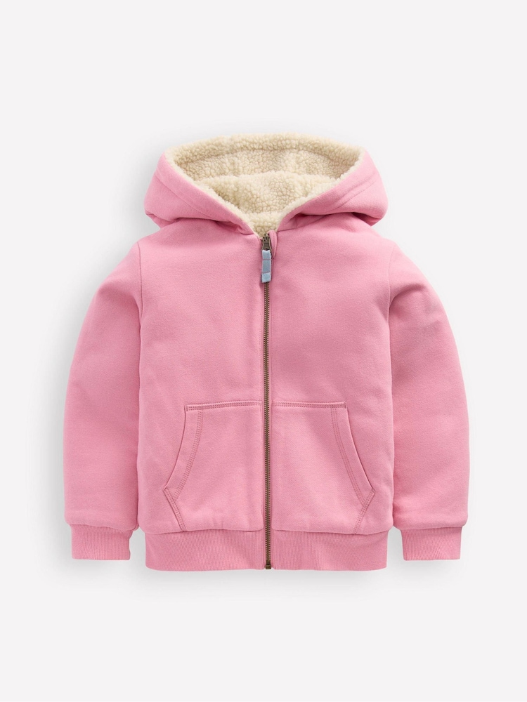Boden Pink Reversible Borg Hoodie - Image 1 of 4