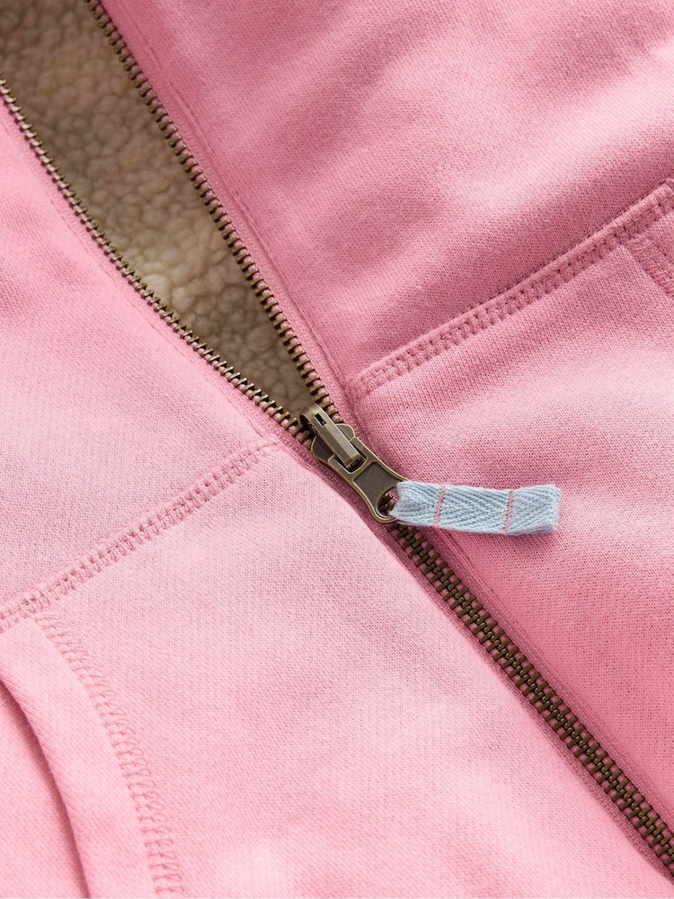 Boden Pink Reversible Borg Hoodie - Image 4 of 4