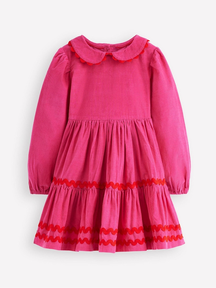 Boden Pink Cord Ric Rac Trim Dress - Image 1 of 3