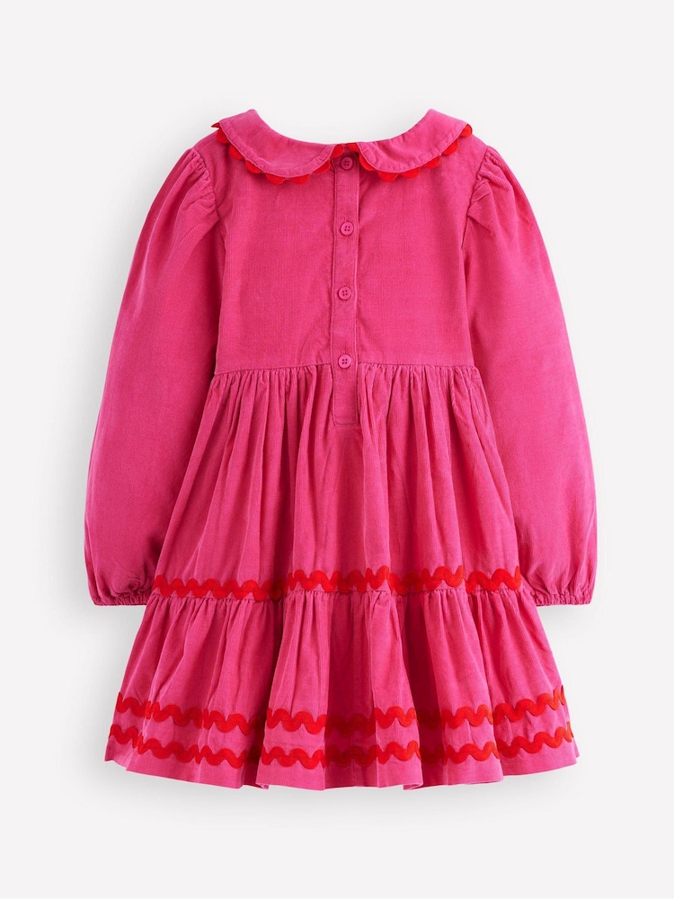 Boden Pink Cord Ric Rac Trim Dress - Image 2 of 3 Boden Pink Cord Ric Rac Trim Dress - Image 2 of 3