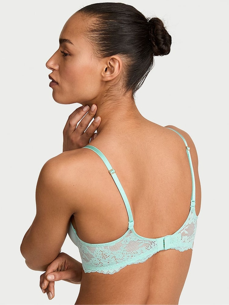 Victoria's Secret Canal Blue Lace Trim Lightly Lined Demi Bra - Image 2 of 2