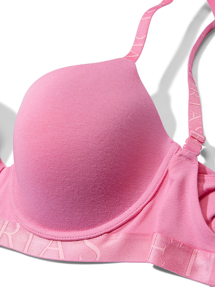 Victoria's Secret Pink Sugar Lightly Lined Demi Cotton Exploded Logo Bra - Image 4 of 4