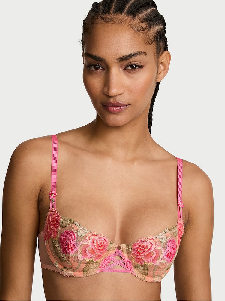 Victoria's Secret Sweet Melody Pink Unlined Balcony Embroidered Bra - Image 1 of 3 Victoria's Secret Sweet Melody Pink Unlined Balcony Embroidered Bra - Image 1 of 3