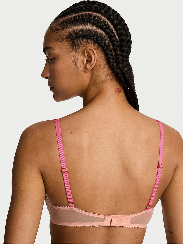 Victoria's Secret Sweet Melody Pink Unlined Balcony Embroidered Bra - Image 2 of 3 Victoria's Secret Sweet Melody Pink Unlined Balcony Embroidered Bra - Image 2 of 3