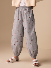 Blue Stripe Cherry Embroidery Hareem Trousers (3-16yrs) - Image 1 of 8
