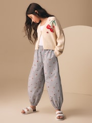 Blue Stripe Cherry Embroidery Hareem Trousers (3-16yrs) - Image 2 of 8