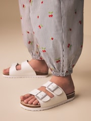 Blue Stripe Cherry Embroidery Hareem Trousers (3-16yrs) - Image 4 of 8