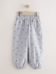 Blue Stripe Cherry Embroidery Hareem Trousers (3-16yrs) - Image 5 of 8