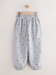 Blue Stripe Cherry Embroidery Hareem Trousers (3-16yrs) - Image 6 of 8