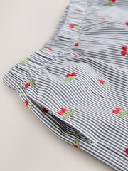 Blue Stripe Cherry Embroidery Hareem Trousers (3-16yrs) - Image 7 of 8