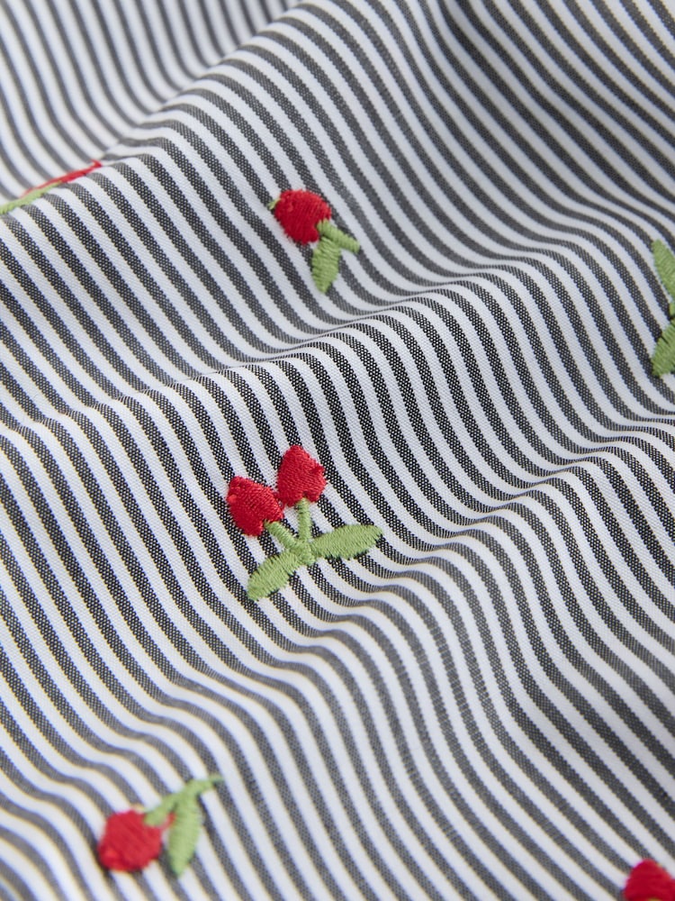 Blue Stripe Cherry Embroidery Hareem Trousers (3-16yrs) - Image 8 of 8