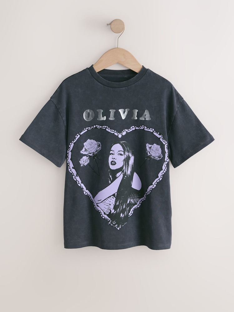 Grey Olivia Rodrigo Oversized T-Shirt (3-16yrs) - Image 1 of 4