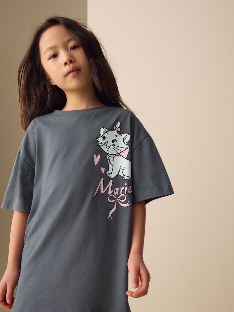 Charcoal Marie Oversized Graphic T-Shirt (3-16yrs) - Image 1 of 7