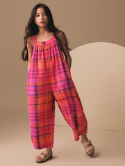 Portocaliu/Roz - Barrel Leg Jumpsuit (3-16yrs) - Imaginea 1 din 7