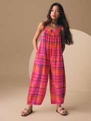 Portocaliu/Roz - Barrel Leg Jumpsuit (3-16yrs) - Imaginea 2 din 7