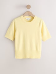 Light Yellow Supersoft Short Sleeve Knitted Top - Image 7 of 9