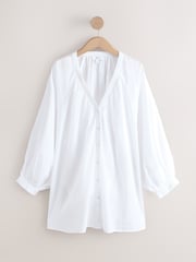 White Voluminous Beach Shirt - Image 6 of 8