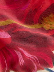 Red Tropical High Waist Midi Bikini Bottoms - Image 5 of 7