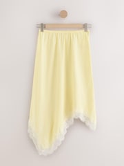 Yellow Asymmetric Lace Midi Skirt - Image 5 of 8