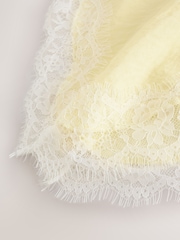Yellow Asymmetric Lace Midi Skirt - Image 7 of 8