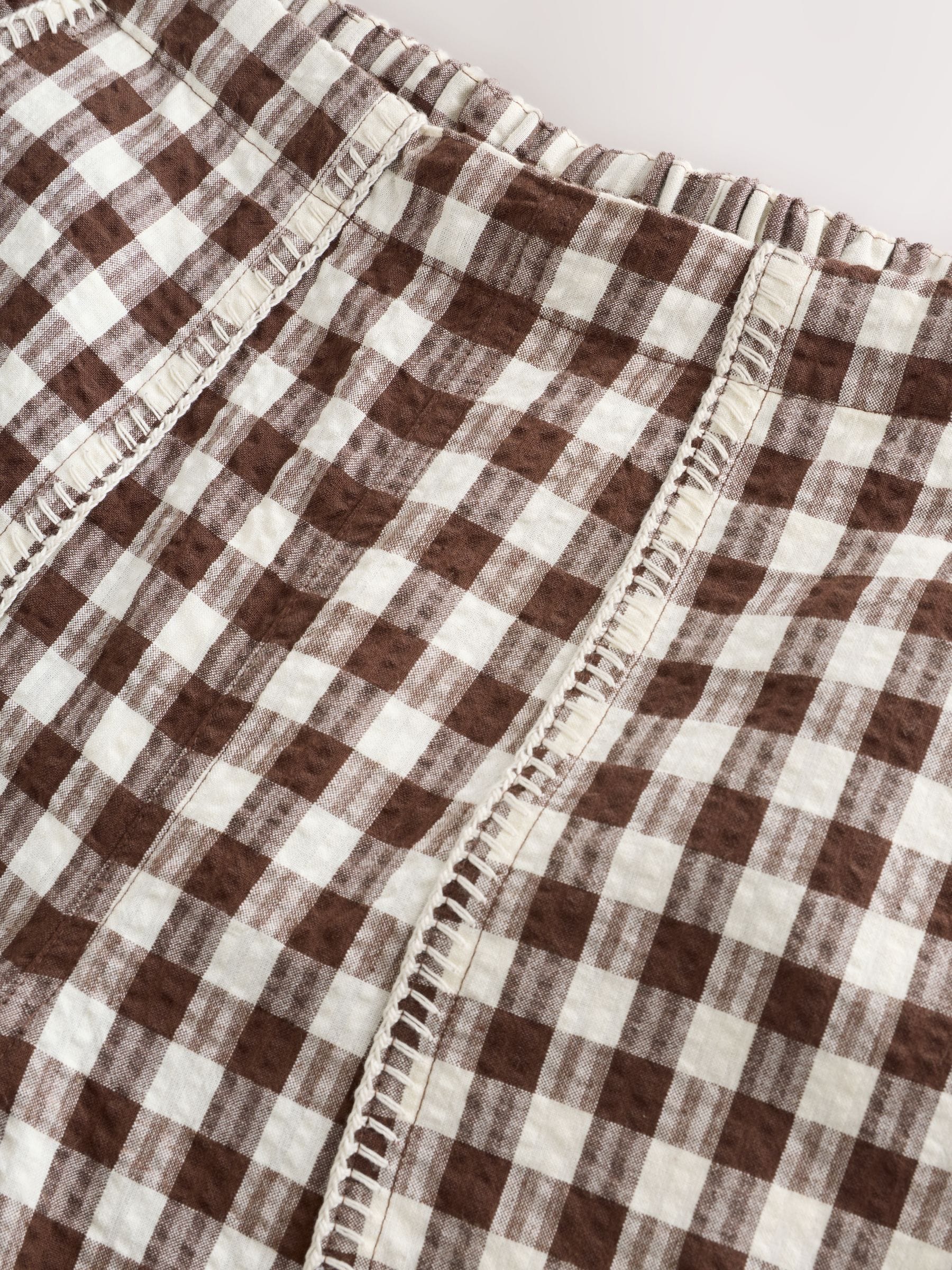 Buy Chocolate Brown Gingham Straight Leg Crop Trousers from Next USA
