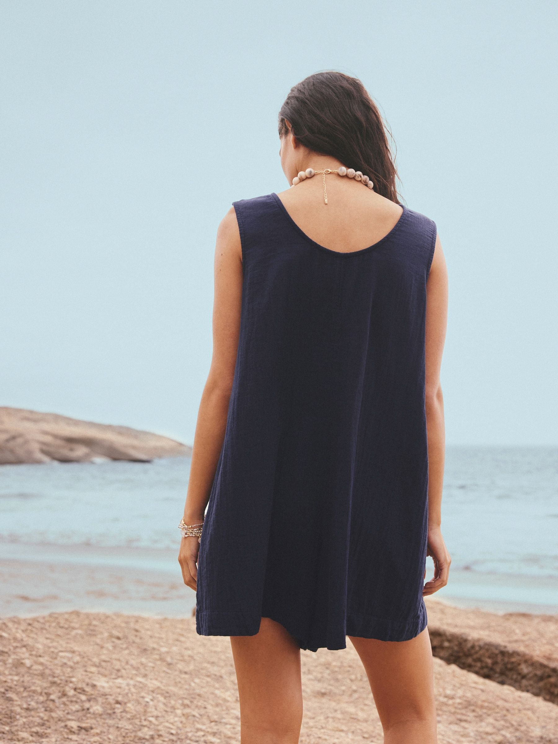 Buy Navy Double Cloth Romper from Next Romania