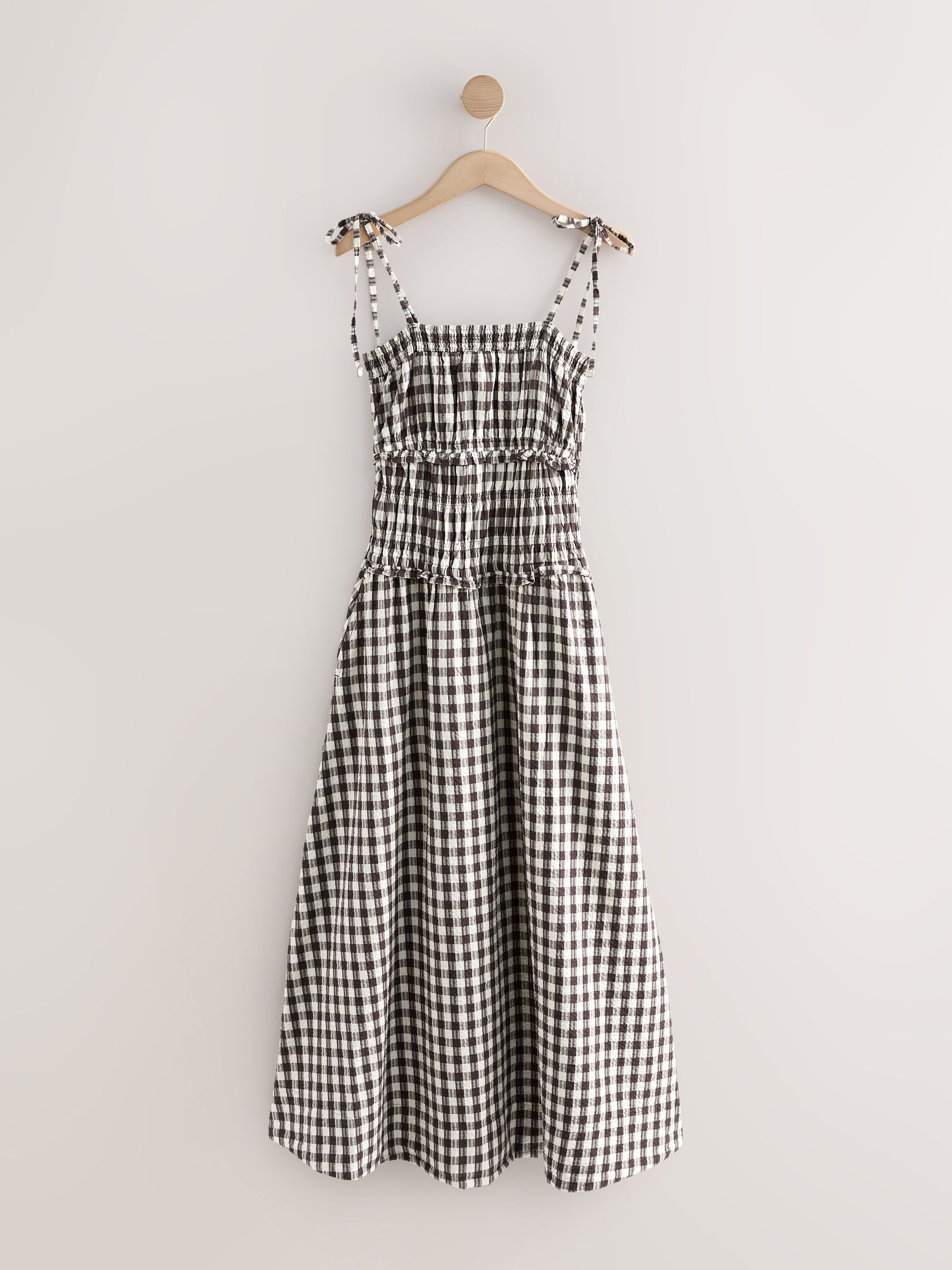 Buy Chocolate Brown Gingham Bandeau Maxi Dress from Next USA