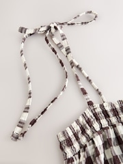 Chocolate Brown Gingham Bandeau Maxi Dress - Image 8 of 8