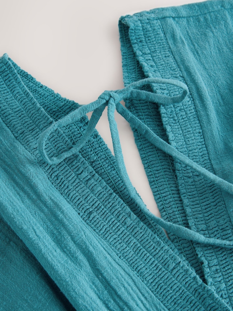 Teal නිල් - අත් පළල් කකුල් ජම්ප්සූට් - 7න් 7 වන රූපය Teal නිල් - අත් පළල් කකුල් ජම්ප්සූට් - 7න් 7 වන රූපය