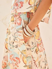 Coastal Scenic Print N. Premium 100% Linen Skirt - Image 5 of 5