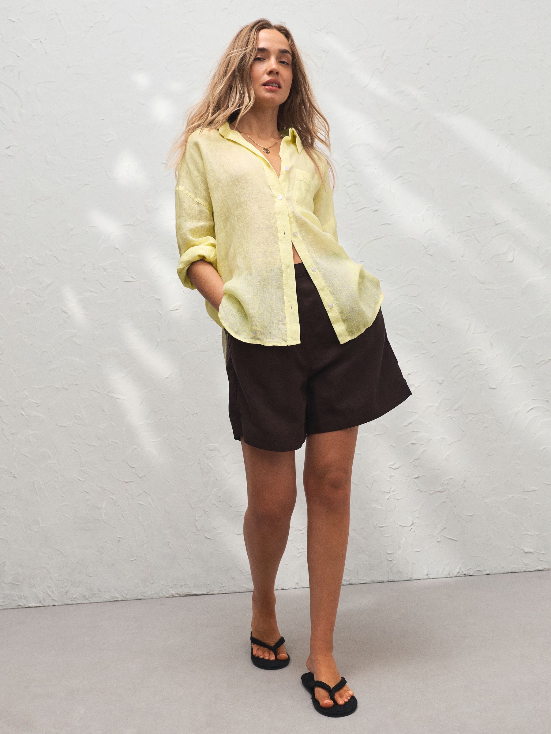 トップス Esan Buy Жовтий - N. Premium 100% Linen Shirt з сайту Next Ukraine