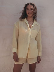 Yellow N. Premium 100% Linen Shirt - Image 3 of 6