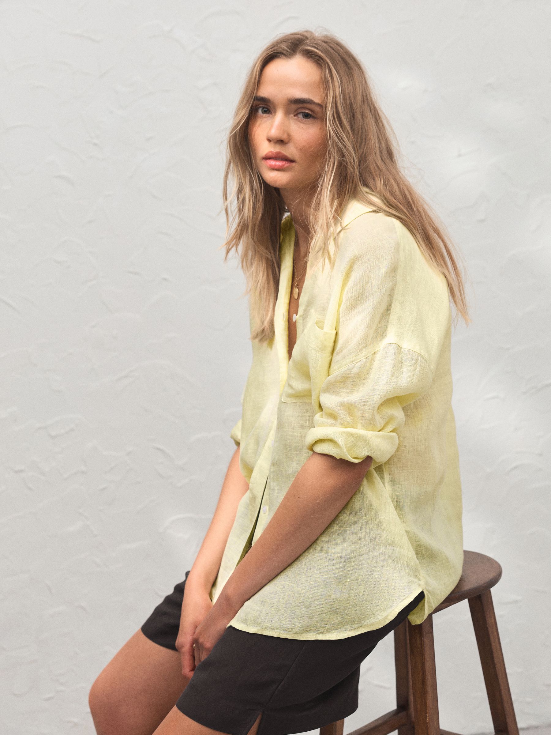 Buy Жовтий - N. Premium 100% Linen Shirt з сайту Next Ukraine