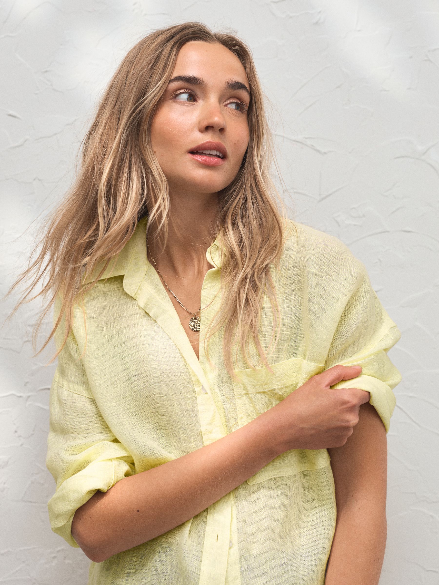 Buy Жовтий - N. Premium 100% Linen Shirt з сайту Next Ukraine