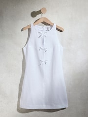 White N. Premium 100% Linen Mini Dress - Image 5 of 7