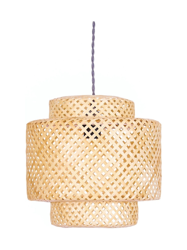 Dibor Natural Bamboo Easy Fit Ceiling Shade 30x30cm - Image 2 of 5 Dibor Natural Bamboo Easy Fit Ceiling Shade 30x30cm - Image 2 of 5