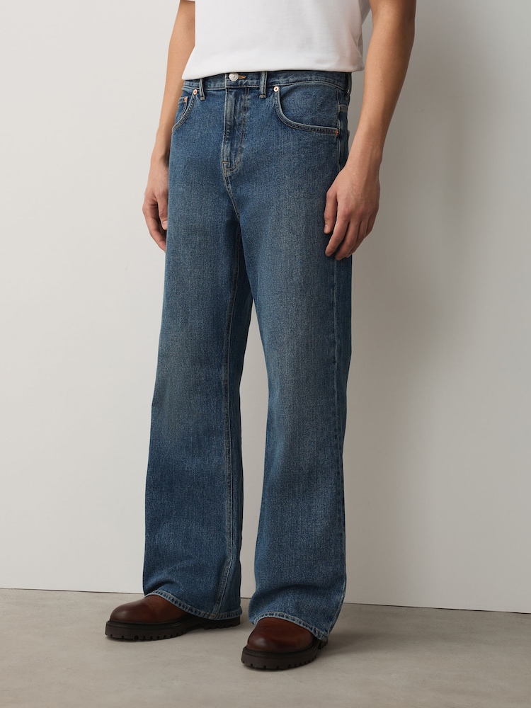 Blue Denim Flared Jeans - Image 1 of 6 Blue Denim Flared Jeans - Image 1 of 6