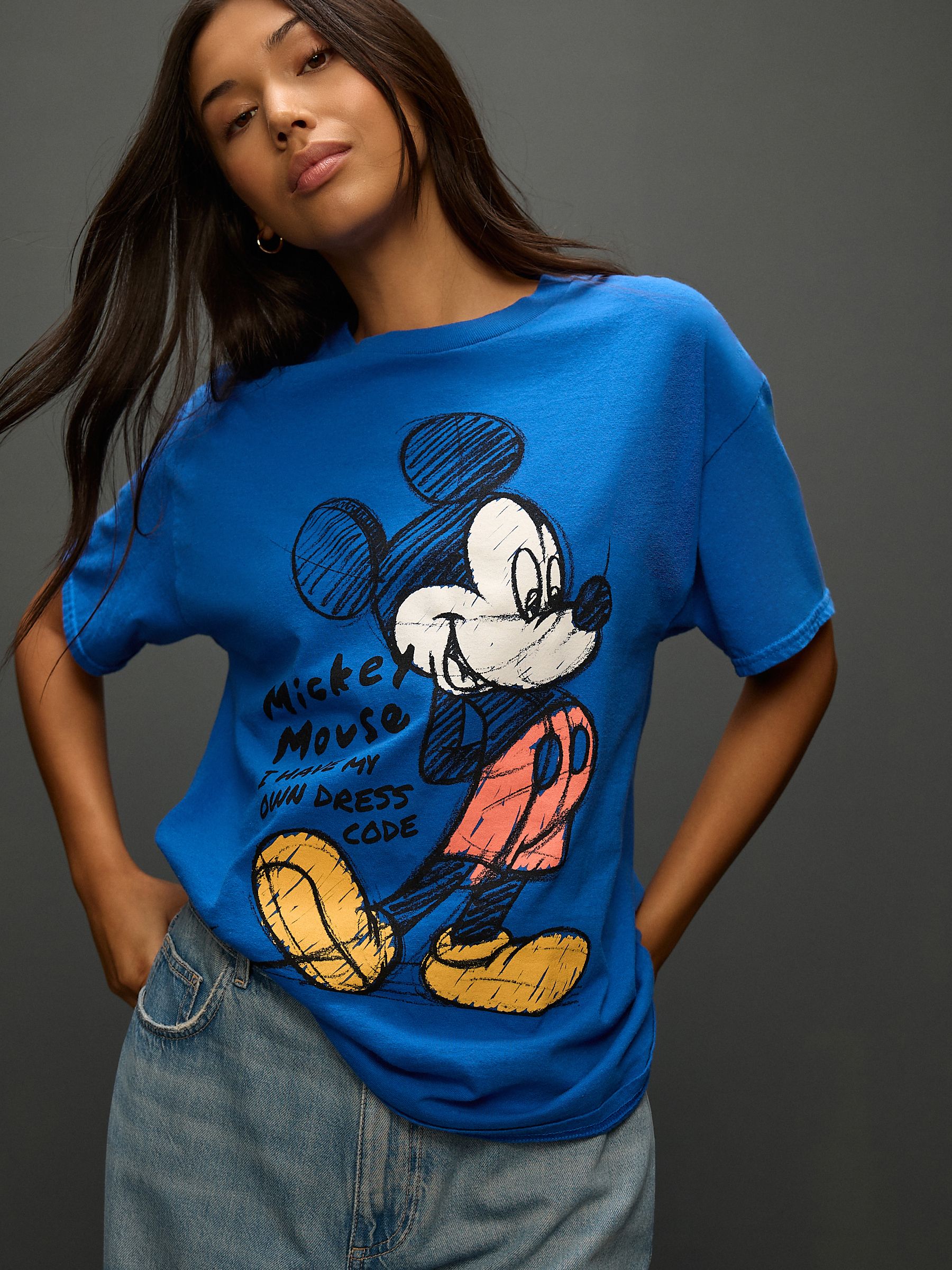 Buy Blue Mickey Mouse Graphic Print T-Shirt from Next India