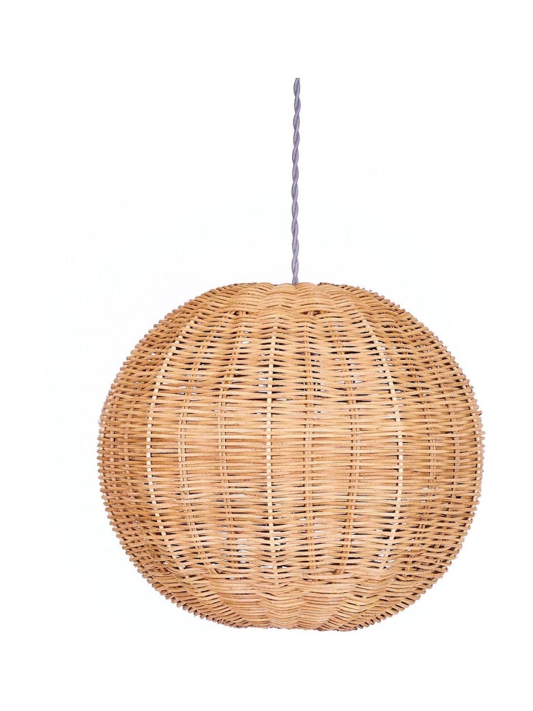 Dibor Natural Roscoe Rattan Round Easy Fit Ceiling Shade - Image 2 of 5 Dibor Natural Roscoe Rattan Round Easy Fit Ceiling Shade - Image 2 of 5